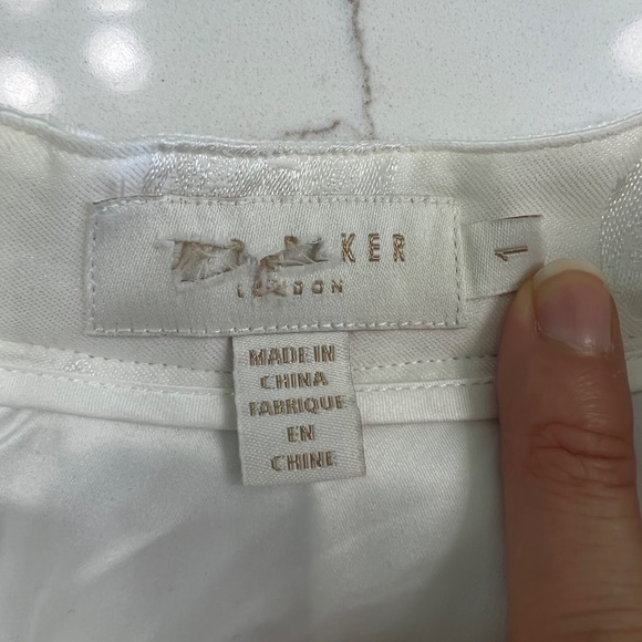 Ted Baker White Floral Petale Passion Flower Full Midi Skirt Size 1 - Picture 12 of 15